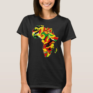 Africa Map Green Yellow Red Proud African Pride Ke T-Shirt
