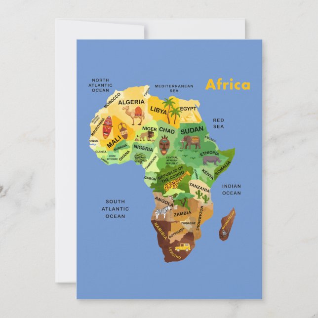 Africa Map Holiday Card (Front)