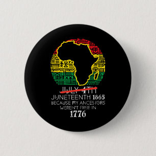 Africa Map July 4th Juneteenth 1865 June 19th Men 6 Cm Round Badge