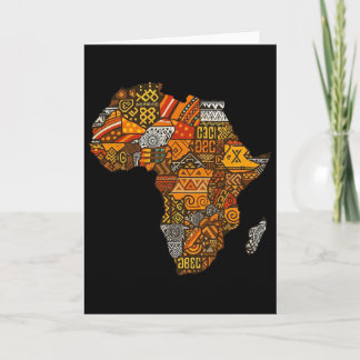 Africa Map Kente Juneteenth African American Black Card