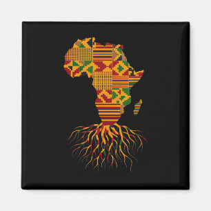 Africa Map Kente Juneteenth African American Black Magnet