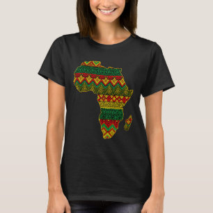 Africa Map Kente Juneteenth African American Black T-Shirt