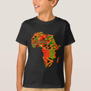 Africa Map Kente Juneteenth African American Black T-Shirt