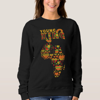 Africa Map Love Heart African Kente Men African Am Sweatshirt