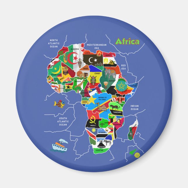 Africa Map Magnet (Front)