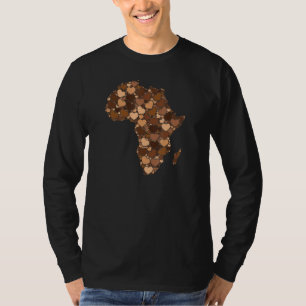Africa Map Melanin Heart For Women Men Black Hist T-Shirt