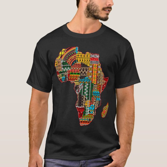 Africa Map Names Of African Countries Afro Melanin T-Shirt (Front)