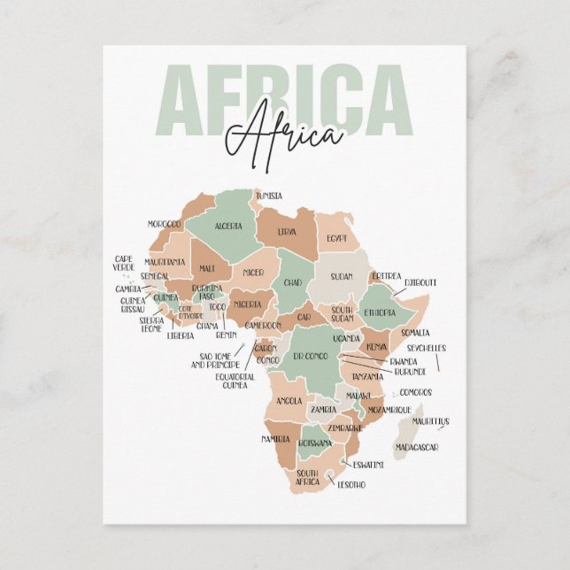 Africa map postcard (Front)