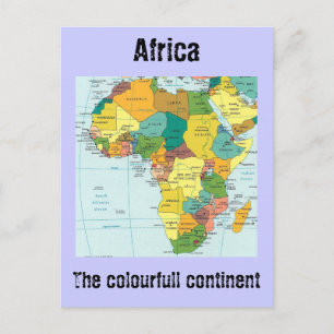Africa map postcard