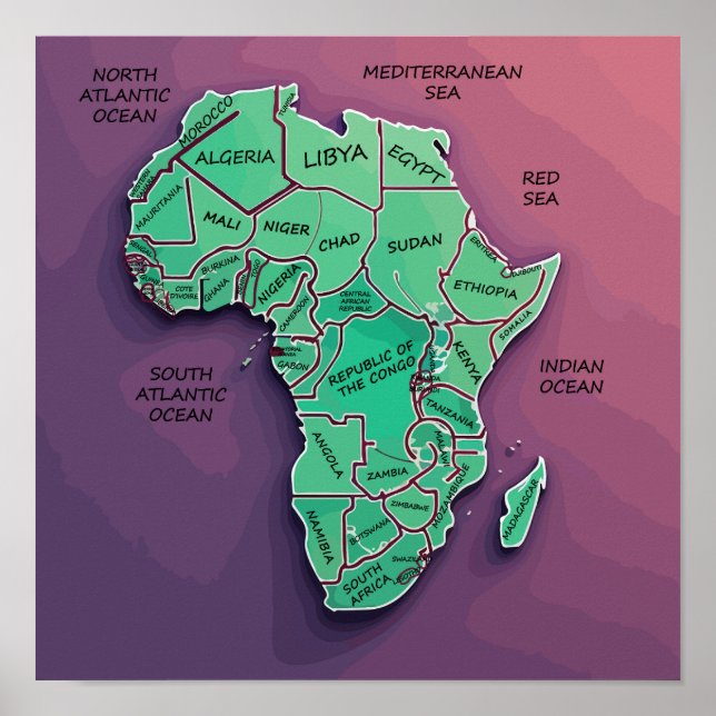 Africa Map Poster (Front)