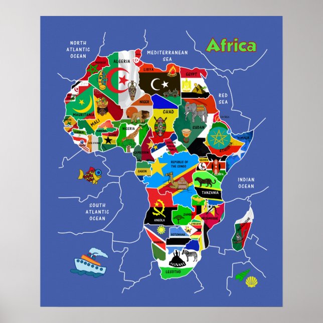 Africa Map Poster (Front)