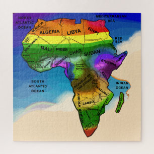Africa Map rainbow Jigsaw Puzzle