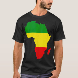 Africa Map Red Yellow Green  Reggae Rasta Gift  T-Shirt