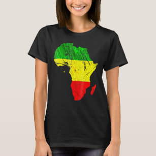 Africa Map Reggae Rasta Green Yellow Red Africa Pr T-Shirt