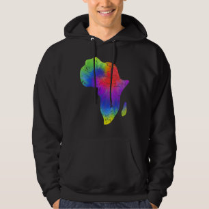 Africa Map Reggae Rasta Tie Dye Black African Amer Hoodie