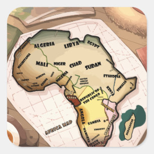 Africa Map Square Sticker