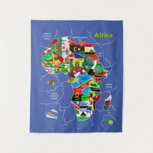 Africa Map Tapestry