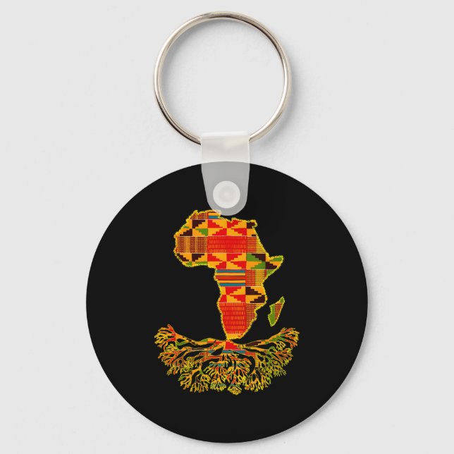 Africa Map Traditional Kente Cloth African Roots C Key Ring (Front)