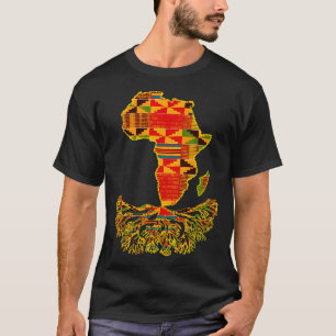Africa Map Traditional Kente Cloth African Roots C T-Shirt