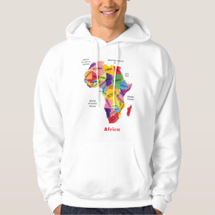 Africa Map watercolor artwork Hoodie