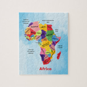 Africa Map watercolor artwork jigsaw puzzle