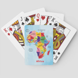 Africa Map watter colour Playing Cards