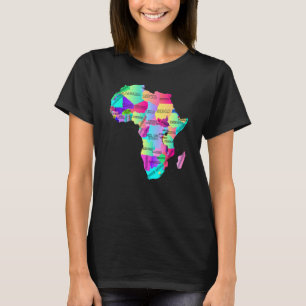 Africa Map With Boundaries And Countries Names T-Shirt