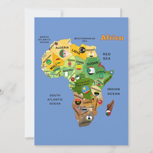 Africa Map with Flags (Front)