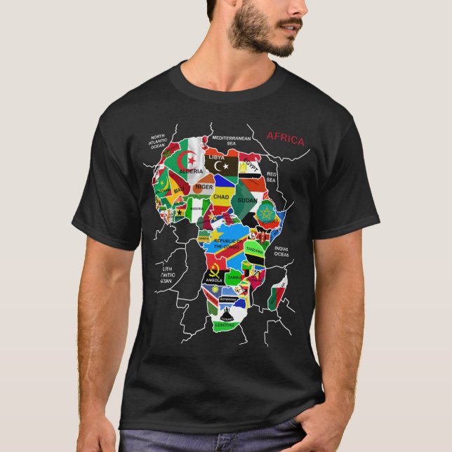 Africa Map with flags T-Shirt (Front)