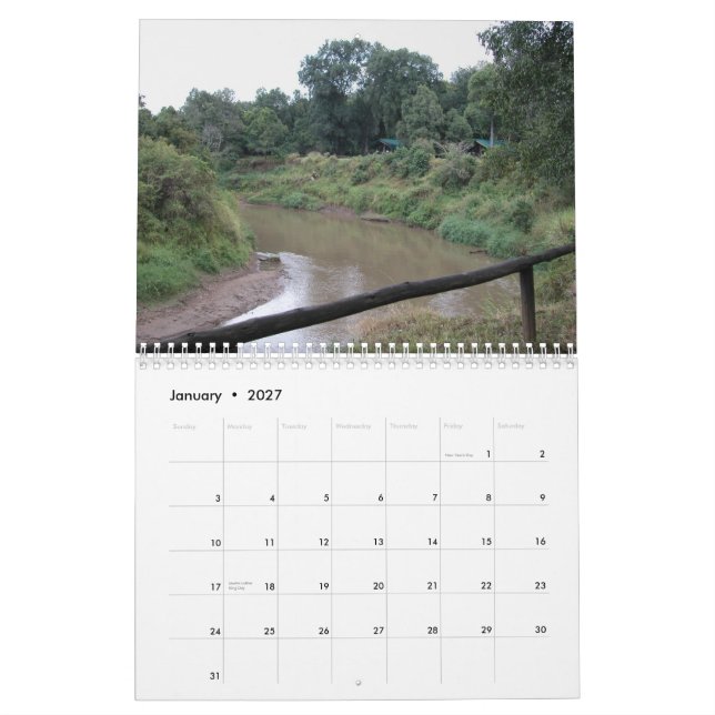 Africa Mt. Kilimanjaro Calendar (Jan 2027)