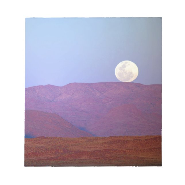 Africa, Namibia, Sossusvlei. A full moon rests Notepad (Front)