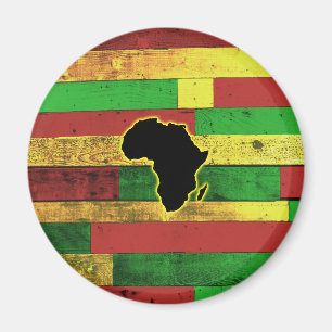 Africa on Wooden Boards Magnet