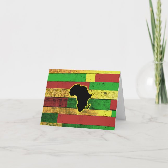 Africa on Wooden Boards Thank You Card (Front)