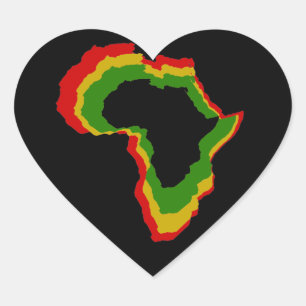 "Africa - Pan African Colours" [a] Heart Sticker