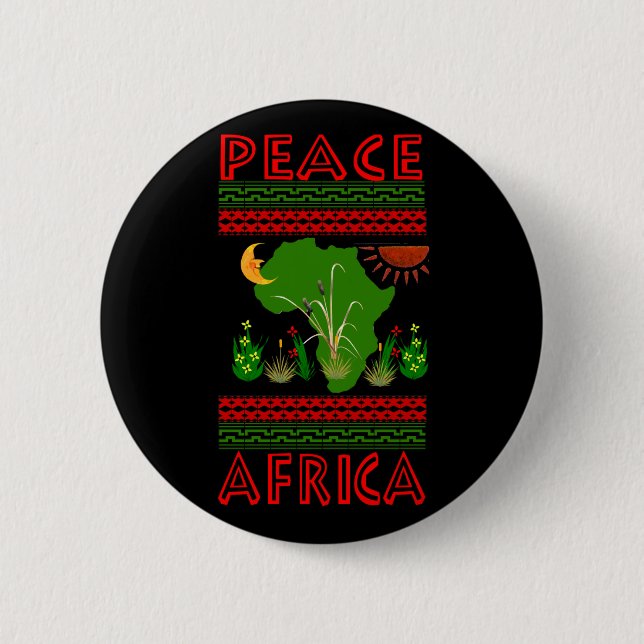 Africa Peace 6 Cm Round Badge (Front)