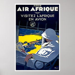 Africa Print African Safari Art Air Afrique Travel