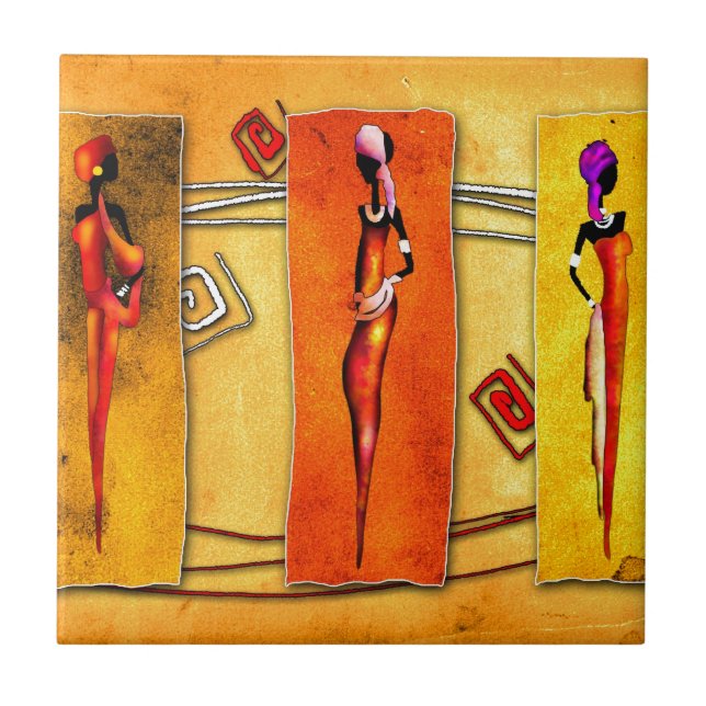 Africa retro vintage style gifts 01 tile (Front)
