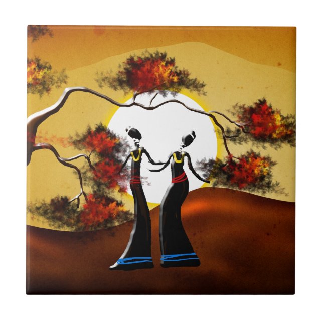 Africa retro vintage style gifts 08 tile (Front)