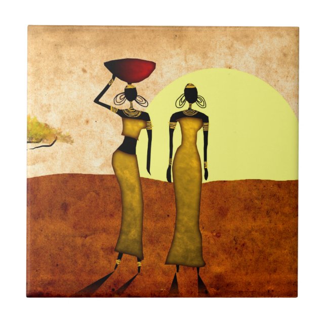 Africa retro vintage style gifts 24 tile (Front)