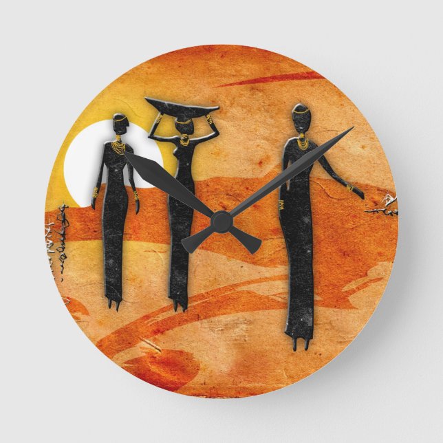 Africa retro vintage style gifts 35 round clock (Front)