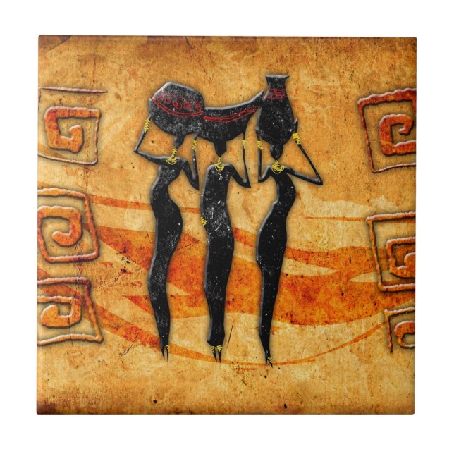 Africa retro vintage style gifts 36 tile (Front)