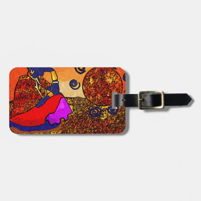 Africa retro vintage style gifts luggage tag (Front Horizontal)
