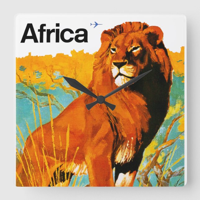 Africa ~ Sabena Square Wall Clock (Front)