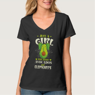 Africa Safari Animal Girls Avocado Women Zoo Eleph T-Shirt