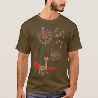 Africa Safari Animal Lover Xmas Christmas Dandelio T-Shirt