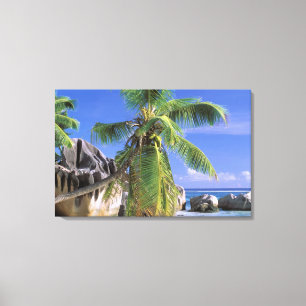 Africa, Seychelles, La Digue Island. Granite Canvas Print