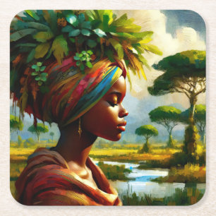Africa Square Paper Coaster