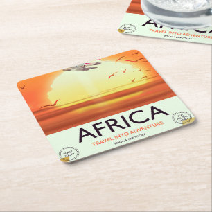 Africa Square Paper Coaster