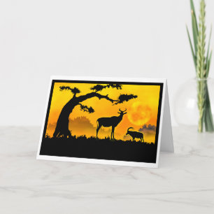 Africa sunset Birthday Card