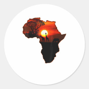 Africa T Shirt Map Of Africa Tee South African Sun Classic Round Sticker
